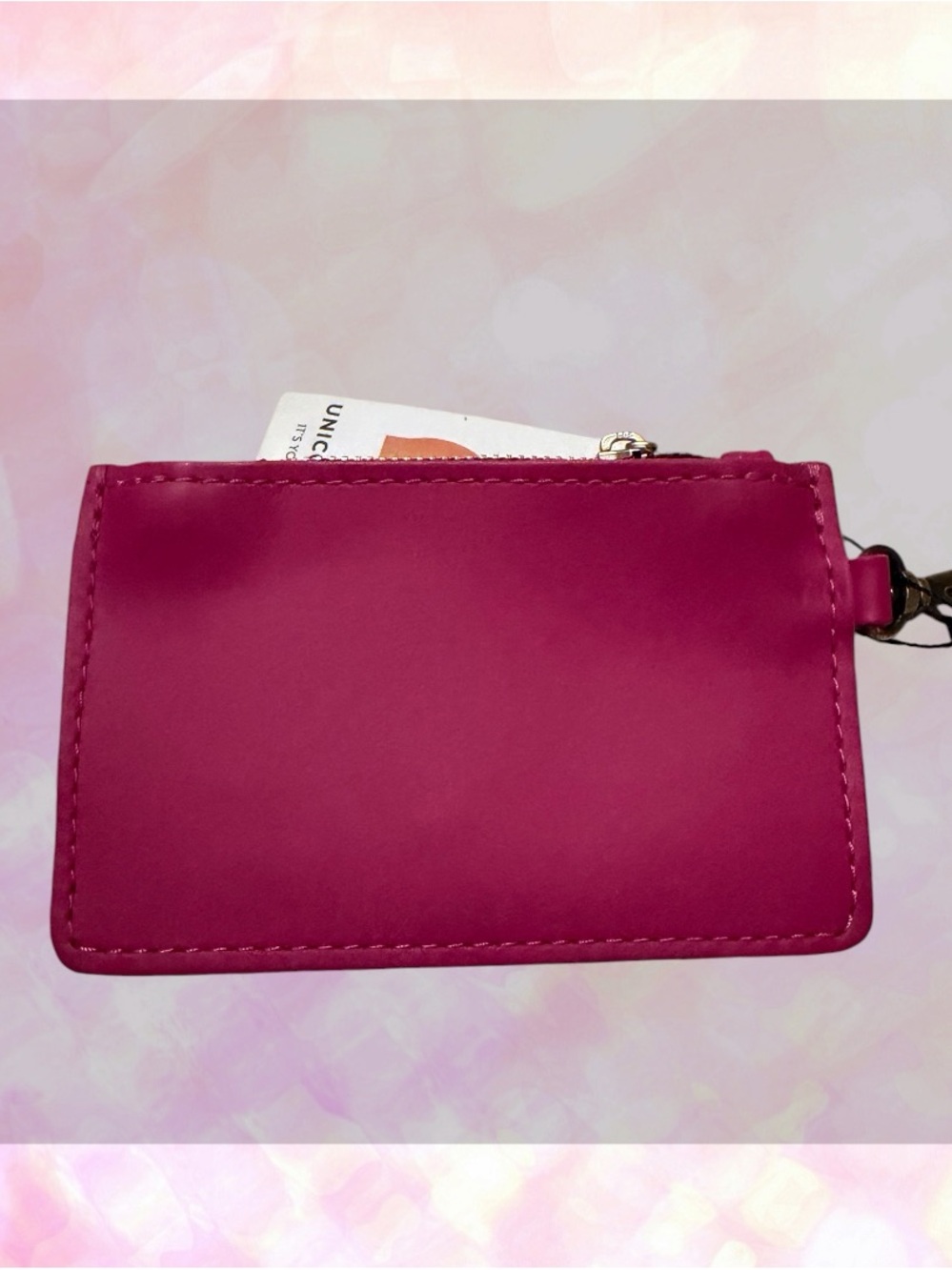 🦄 Portland Leather Zip Zip Duo Wallet Hot Pink | Unicorn Color